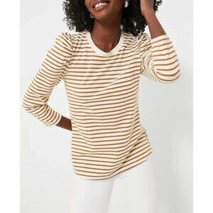 Tuckernut Pomander Place Tan Striped Vesty Long Sleeve Crewneck M